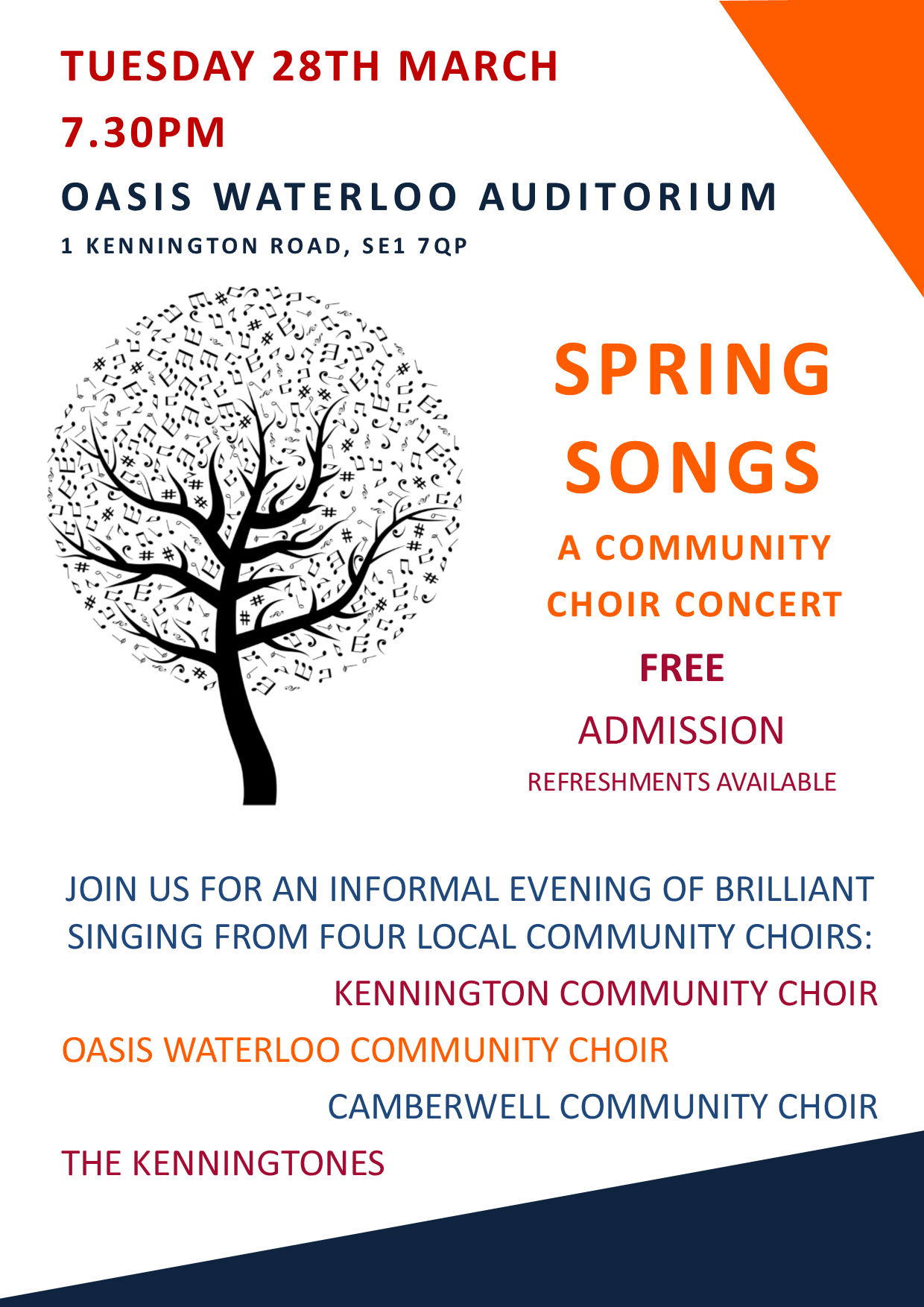 Choir concert Oasis 28 March 2017